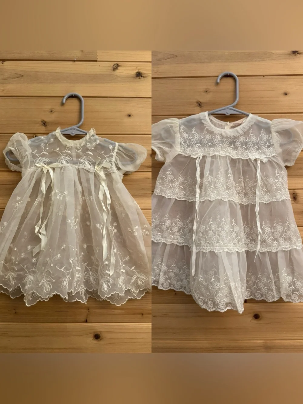 Vintage Carol Joy Baby Girl Dress Bundle White Lace Christening Baptism Coquette